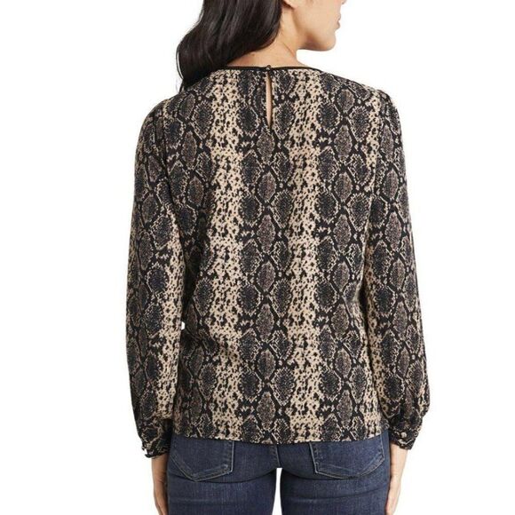 ‎Vince Camuto Blouse Top Medium Black Brown Snake - Picture 9 of 9